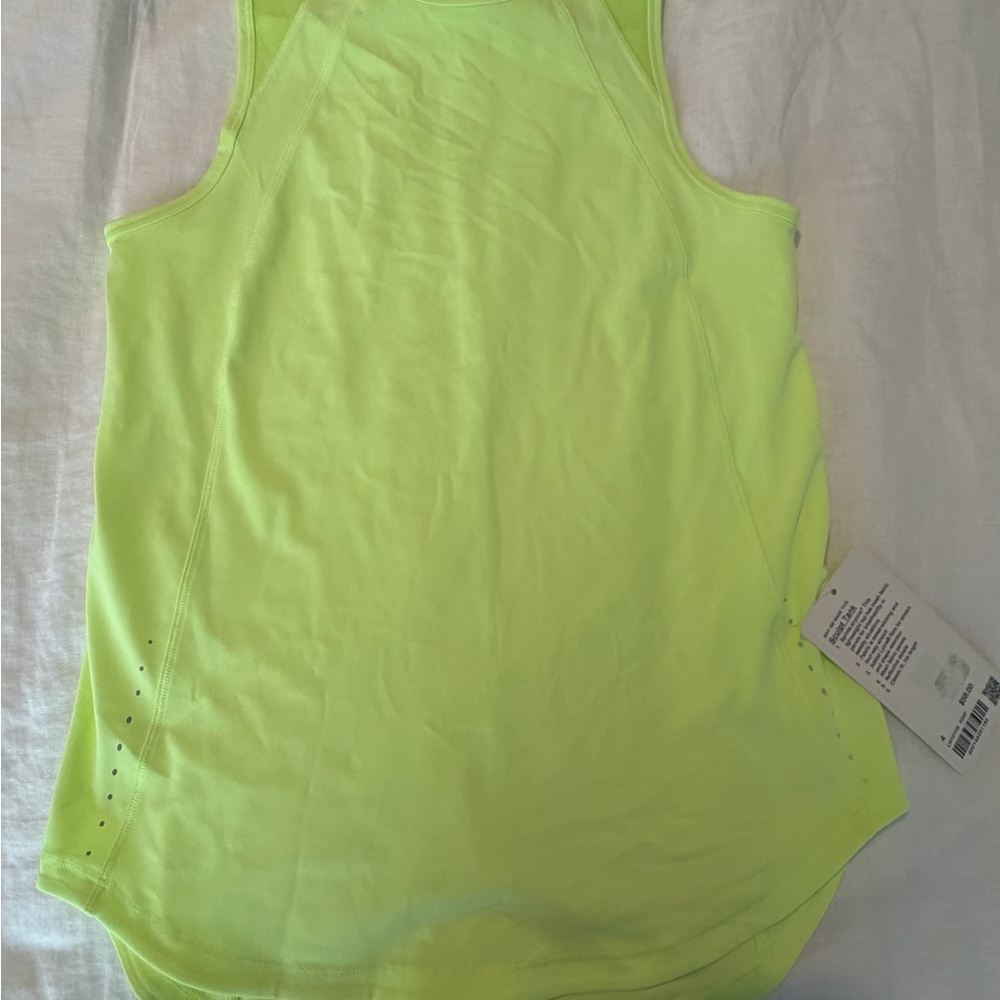 Lululemon NWT sculpt tank faded zap neon yellow size 4